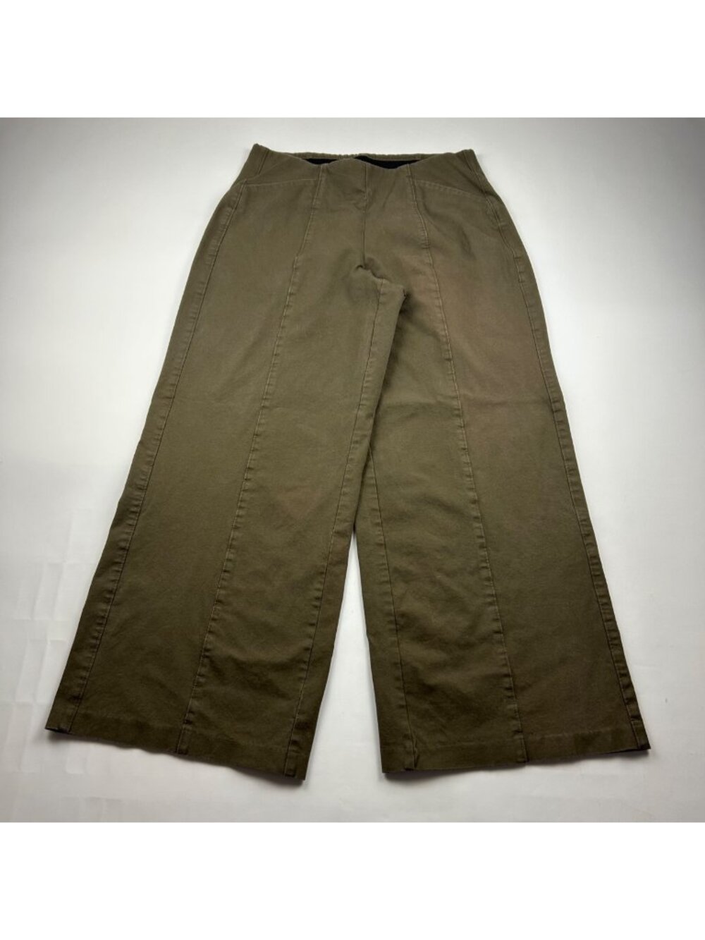 Old Navy Reishi Brown Stretch Canvas High Rise Wide Leg Pixie Pant L